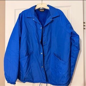 Vintage Y2K Auburns Sportswear Jacket Blue With Blue Faux Fur 80s 90s Medium
